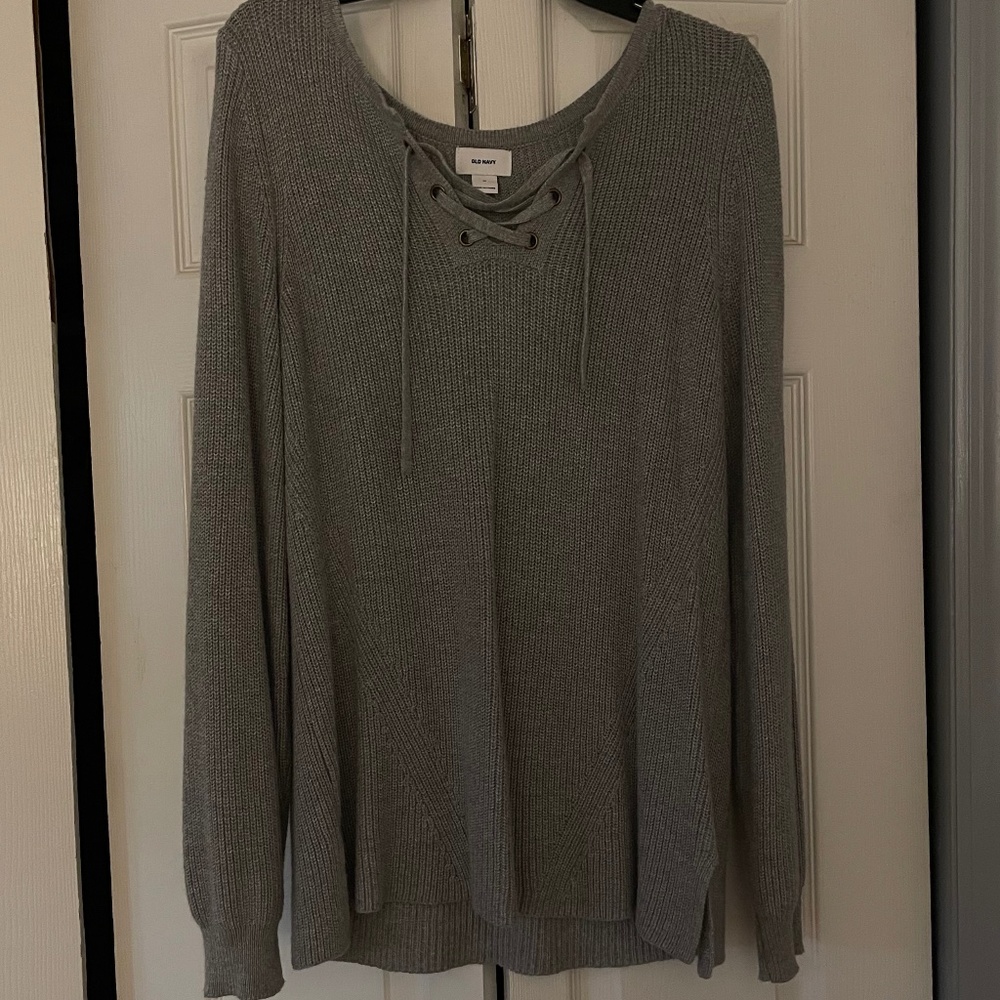 Knit crossover sweater